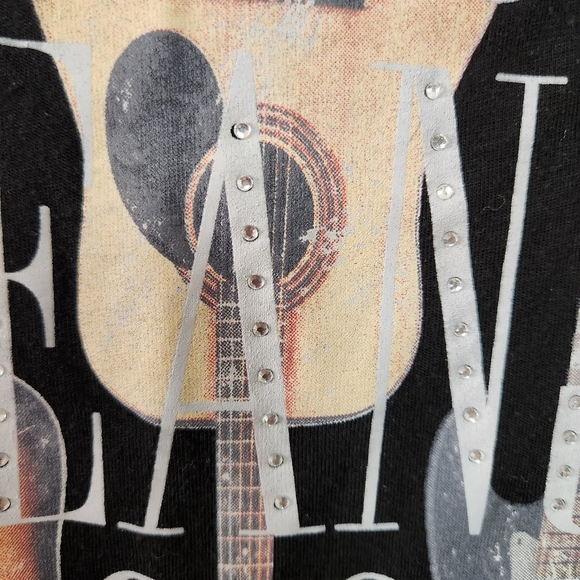 Guess Sleeveless Music Festival Tank Top Black Graphic T-Shirt Guitars Western - Picture 3 of 7